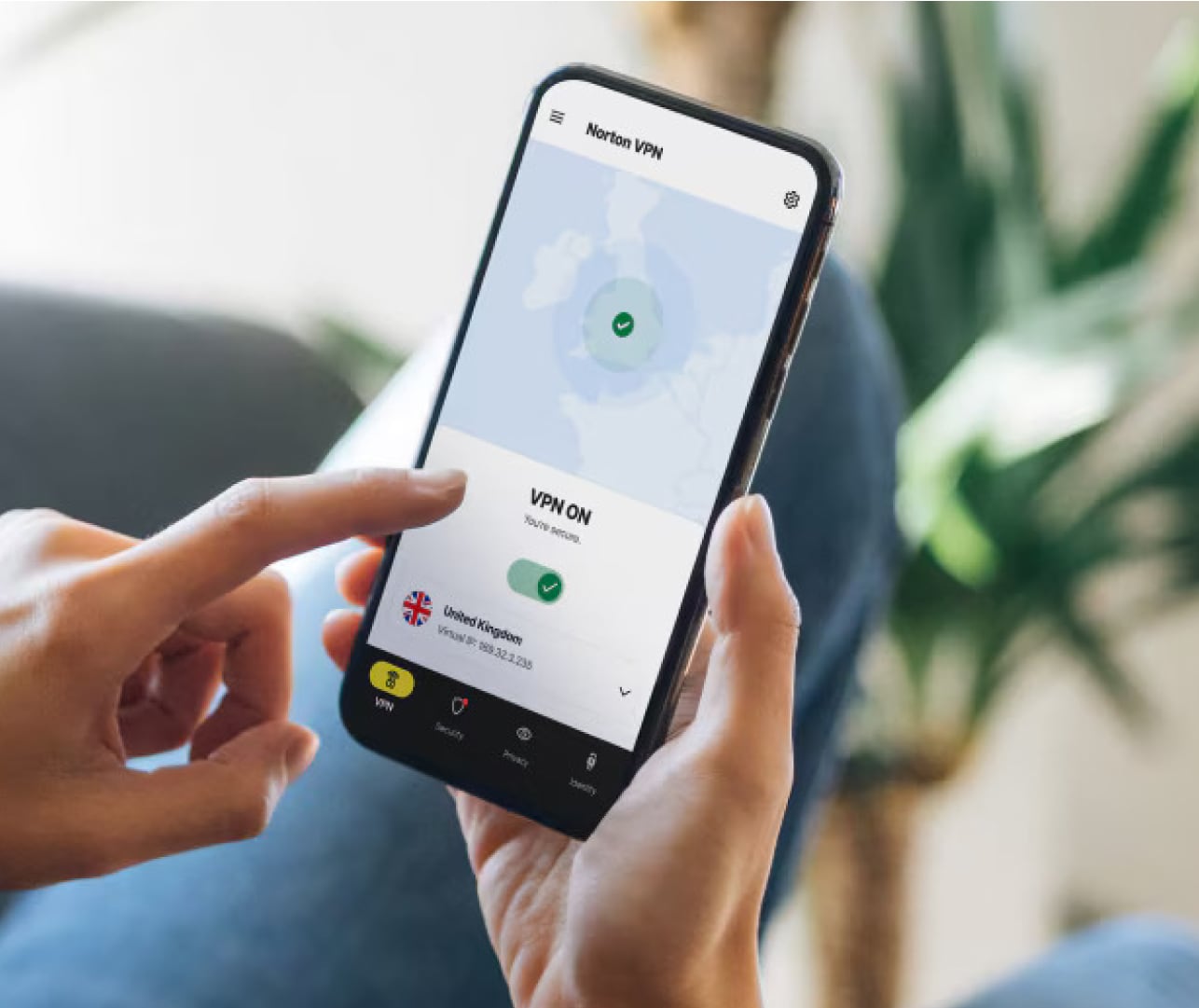 Skærmbesked, Norton Secure VPN.